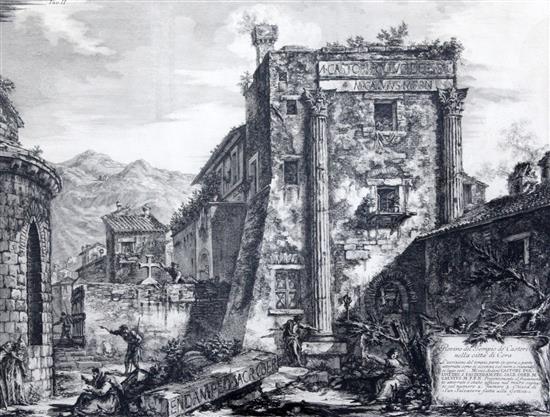 Giovanni Battista Piranesi (Italian, 1720-1778) Rovine del Tempio deCastori, 16 x 22.5in.